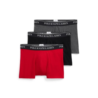 боксерки,мъжко,бельо,polo,ralph,lauren,men,s,3,pack,cotton,trunks,blk,hthr,red
