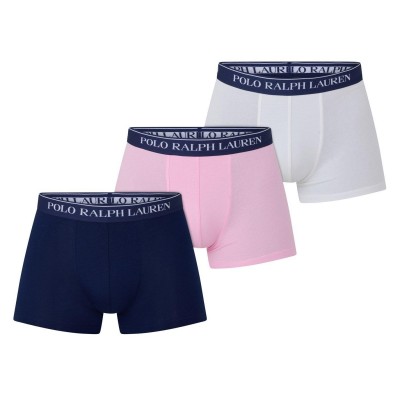 боксерки,мъжко,бельо,polo,ralph,lauren,mens,3,pack,cotton,trunks,navy,white,pink