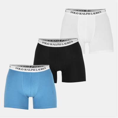 боксерки,мъжко,бельо,polo,ralph,lauren,men's,3,pack,boxer,trunks,blu,wht,blk