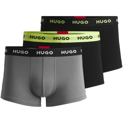 боксерки,hugo,men's,3,pack,trunks,blk,gry,blk,986