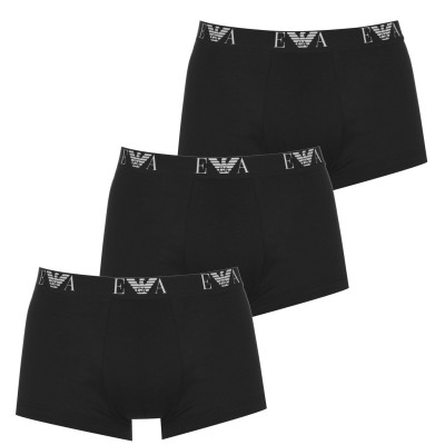 боксерки,emporio,armani,3,pack,monogram,logo,trunks,black,21320