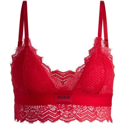 бюстие,аксесоари,на,разпродажба,hugo,lace,triangle,padded,bralette,bright,red