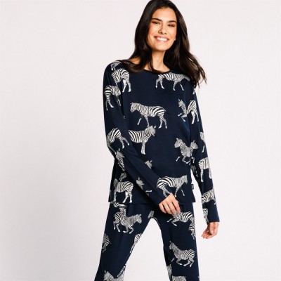 пижама,дамски,пижами,chelsea,peers,classic,pyjama,set,zebra,navy