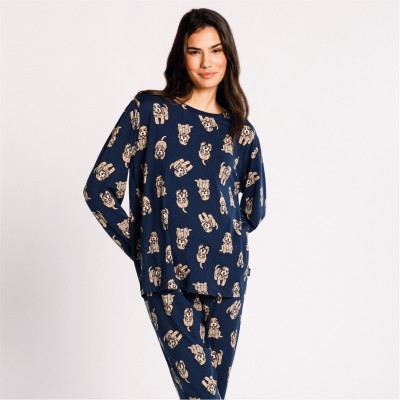 пижама,дамски,пижами,chelsea,peers,classic,pyjama,set,cockapoo,navy