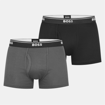боксерки,мъжко,лятно,бельо,мъжко,бельо,boss,2,pack,logo,waistband,trunks,black,grey,970
