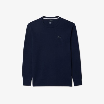 пижама,мъжки,пижами,lacoste,men,s,waffle,cotton,long,sleeve,pyjama,top,navy,166