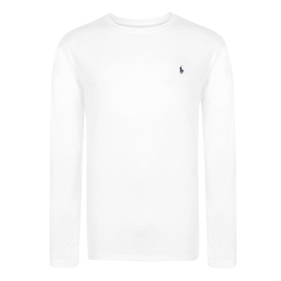 тениска,мъжки,тениски,polo,ralph,lauren,long,sleeve,crew,neck,t,shirt,white,navy