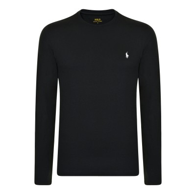 тениска,мъжки,тениски,polo,ralph,lauren,long,sleeve,crew,neck,t,shirt,black,white