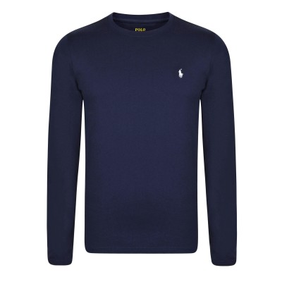 тениска,мъжки,тениски,polo,ralph,lauren,long,sleeve,crew,neck,t,shirt,navy,white