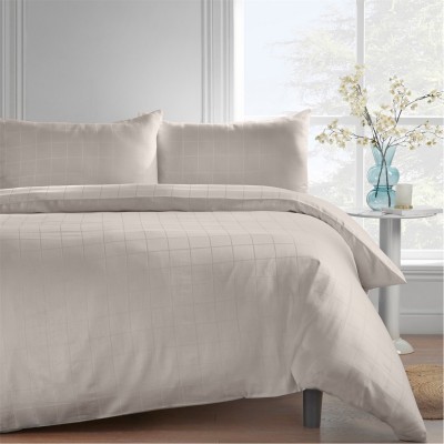 спално,бельо,и,комплекти,catherine,lansfield,300,tc,woven,check,standard,pillow,case,pair,natural