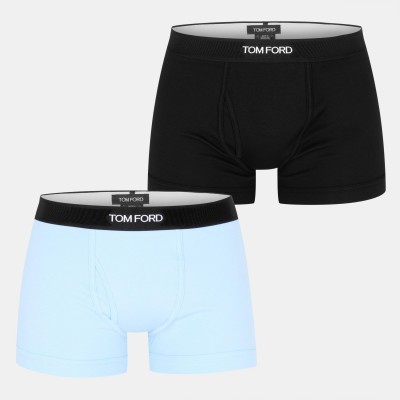 боксерки,tom,ford,men,s,plain,cotton,boxer,briefs,2,pack,black,aqua