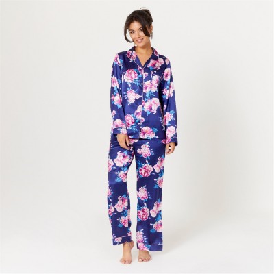 пижама,дамски,пижами,дамски,облекла,размер,studio,satin,floral,pyjama,navy,floral