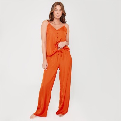 пижама,дамски,пижами,дамски,облекла,размер,be,you,satin,pyjama,bottoms,orange