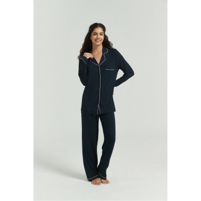 пижама,дамски,пижами,be,you,long,sleeve,modal,pyjamas,navy