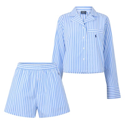 дамска,пижама,дамски,пижами,polo,ralph,lauren,women,s,crop,box,short,sleeve,pyjama,set,white,cl,hydr