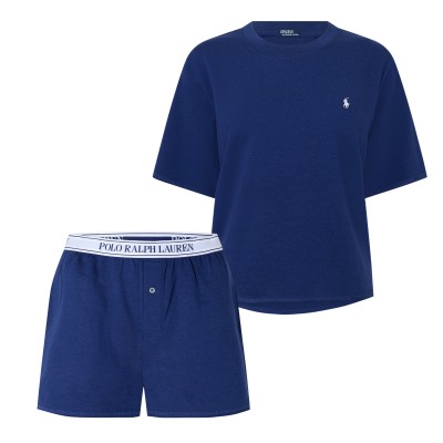 дамска,пижама,дамски,пижами,polo,ralph,lauren,women,s,short,sleeve,pyjama,set,navy