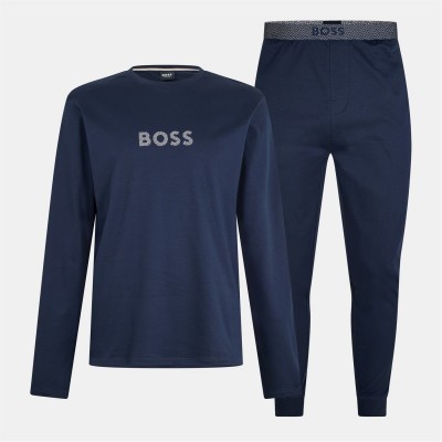 пижама,коледни,джунджурии,мъжки,пижами,boss,men's,long,sleeve,pyjama,set,dark,blue
