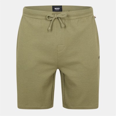 къси,панталони,мъжки,пижами,boss,men's,embroidered,waffle,pyjama,shorts,open,green,349