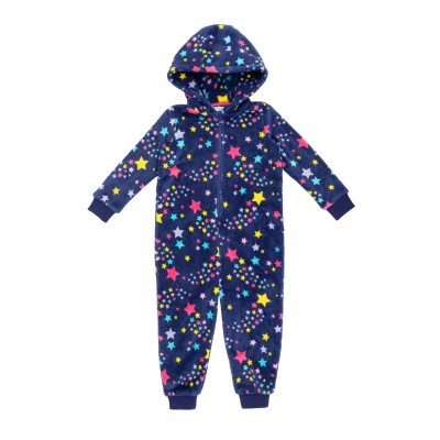 пижама,бебешки,облекла,детски,пижами,miso,girls,star,fleece,onesie,navy,multi