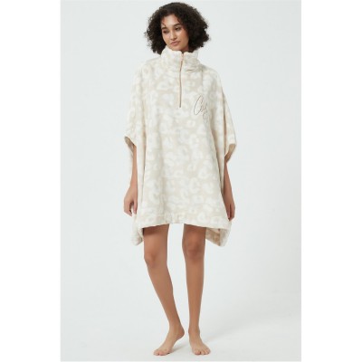 пончо,дамски,пижами,дамски,облекла,размер,linea,leopard,snuggle,poncho,cream