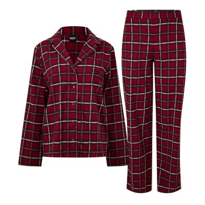 пижама,дамски,пижами,boss,women's,mono,long,sleeve,pyjama,set,dark,red