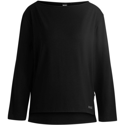 пижама,дамски,пижами,boss,stretch,jersey,pyjama,top,black