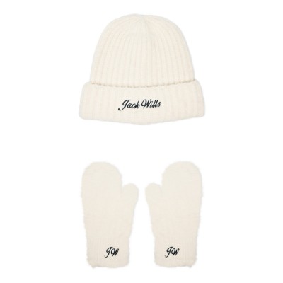 аксесоари,на,разпродажба,jack,wills,beanie,mitten,set,womens,cream