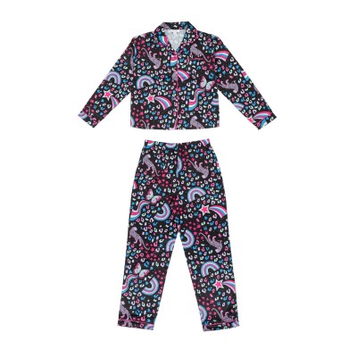 пижама,детски,пижами,miso,girls,celestial,satin,pyjama,set,black,multi