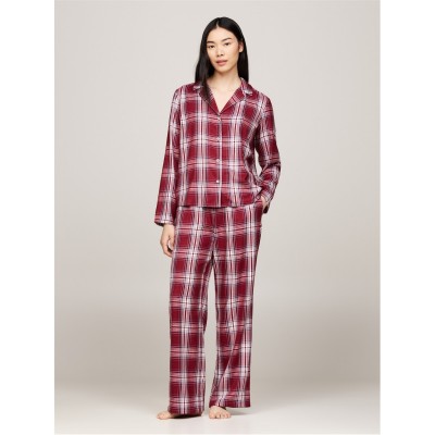 комплект,дамски,пижами,tommy,hilfiger,tommy,hilfiger,ls,flnl,shirt,pj,set,(ext.size),plaid