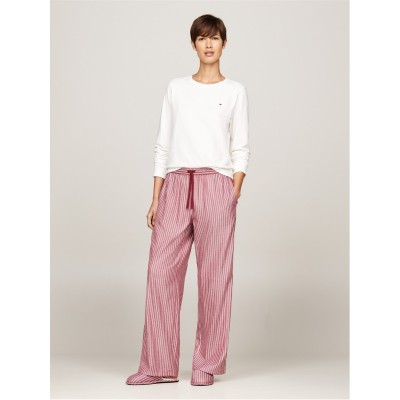 пижама,дамски,пижами,tommy,hilfiger,flannel,pyjama,and,slipper,set,ivory,red