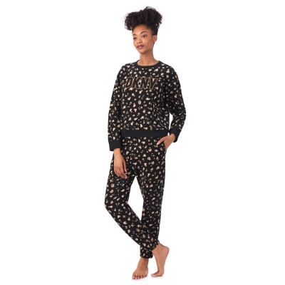 комплект,дамски,пижами,dkny,dkny,logo,set,ld44,blktan