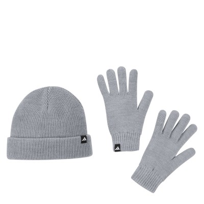 разпродажба,adidas,adidas,glove,and,beanie,set,adults,grey,white