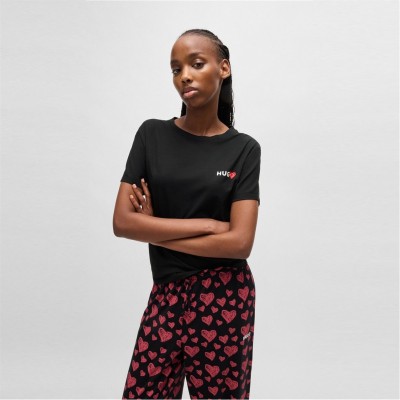 тениска,дамски,пижами,hugo,nikka,pyjama,t,shirt,black