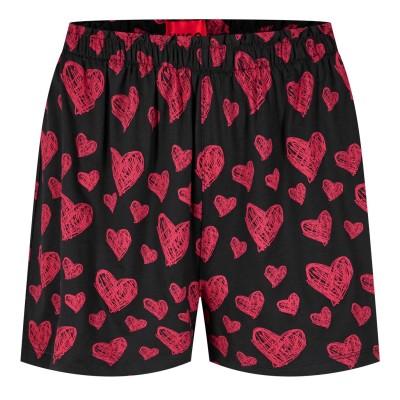 къси,панталони,дамски,пижами,hugo,nikka,heart,shorts,open,red