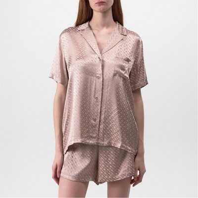 комплект,дамски,пижами,boss,boss,monogram,short,set,10265674,01,light,beige