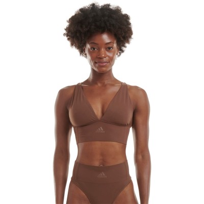 дамско,лятно,бельо,разпродажба,adidas,adidas,sport,active,seamless,micro,stretch,long,line,plunge,bra,toasted,mocha