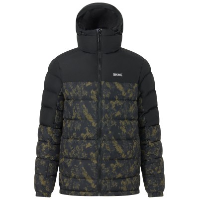 яке,regatta,mens,aldthorn,synthetic,down,long,sleeve,insulated,puffer,jacket,print,black