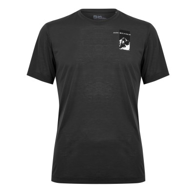 тениска,туристическо,облекло,мъжко,туристическо,облекло,jack,wolfskin,vonnan,tee,sn53,black