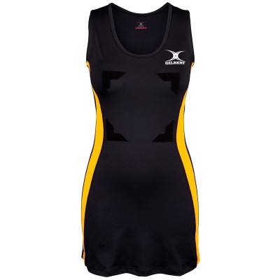 дамска,рокля,дамски,поли,и,рокли,нетбол,gilbert,eclipse,netball,dress,womens,black,gold