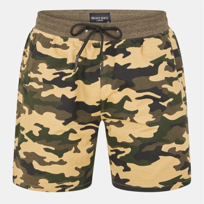 къси,панталони,мъжки,къси,панталони,brave,soul,camo,print,jersey,short,khaki,camo