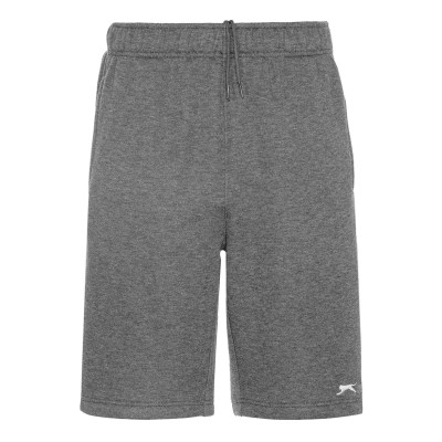 slazenger,fleece,shorts,mens,charcoal,marl