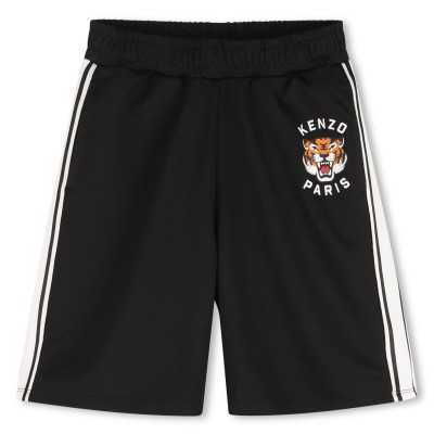 поларени,къси,панталони,детски,3/4,панталони,kenzo,kids',tiger,fleece,jogger,shorts,black,095