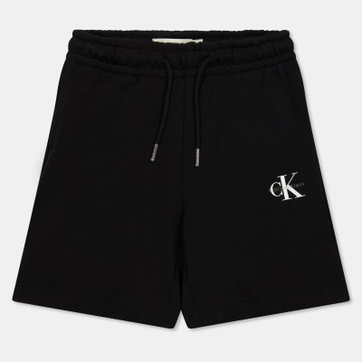 поларени,къси,панталони,calvin,klein,jeans,kids,monogram,fleece,jogger,shorts,ck,black,beh