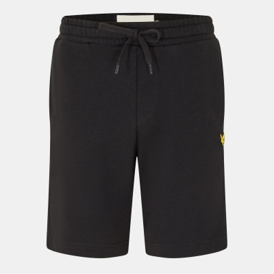 поларени,къси,панталони,мъжки,къси,панталони,lyle,and,scott,men's,fleece,jogger,shorts,jet,black
