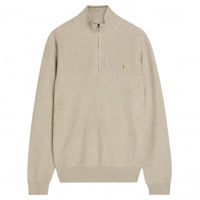 polo,ralph,lauren,prl,ls,half,zip,knit,sweater,light,brown