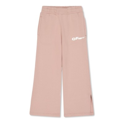 анцуг,детски,3/4,панталони,off,white,kids',wide,leg,open,hem,fleece,joggers,pink,651
