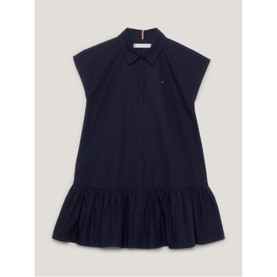 юношеска,рокля,детски,облекла,tommy,hilfiger,global,stripe,shirt,dress,juniors,desert,sky