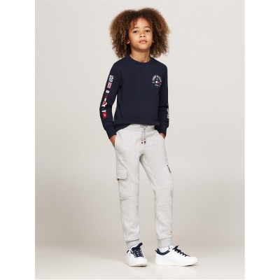 детски,облекла,tommy,hilfiger,monotype,fleece,reg,cargo,sweatp,light,grey,p1a