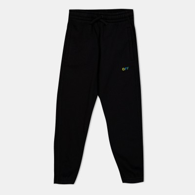 анцуг,off,white,kids,closed,hem,fleece,jogging,bottoms,black,multi