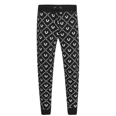 анцуг,мъжки,анцузи,мъжки,ежедневни,облекла,true,religion,all,over,logo,joggers,black,white
